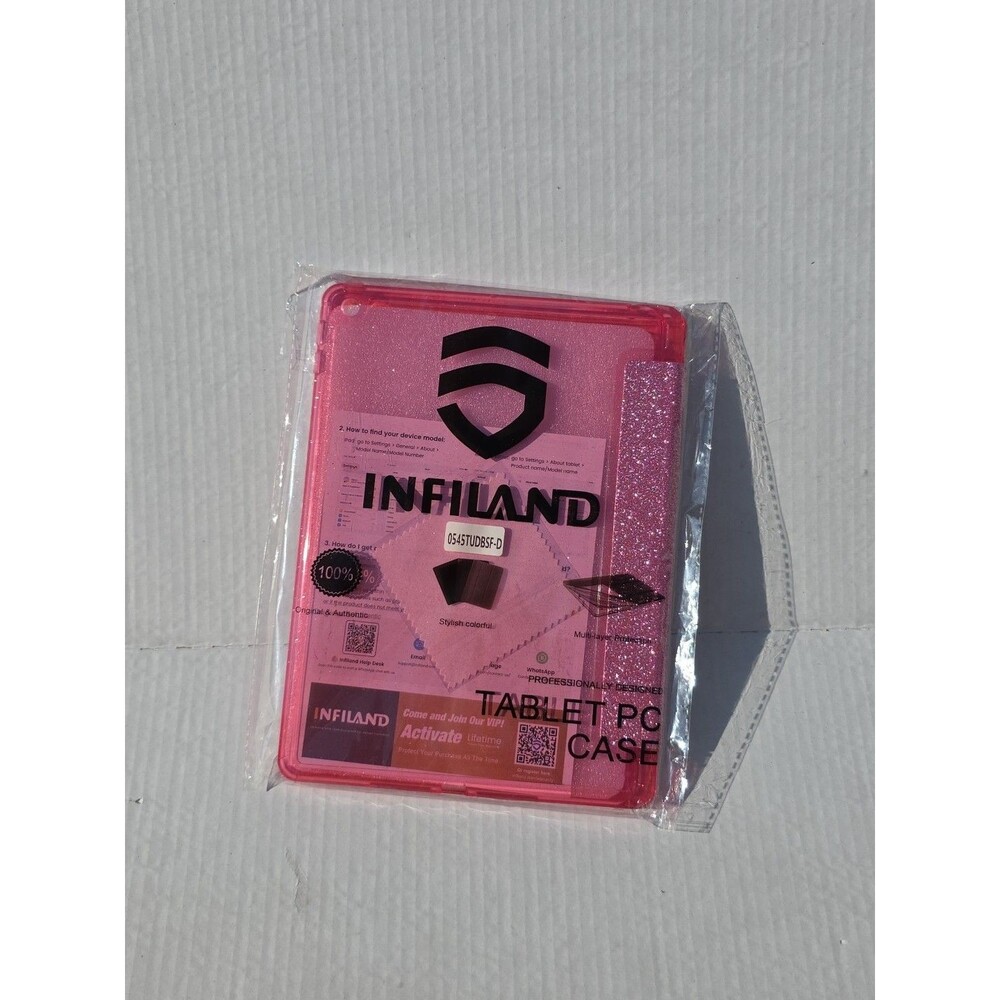 INFILAND Case for iPad 11"/10.9" 11th/10th Gen – Glitter Clear Cover, Pink